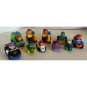 Blippi Toy Vehicle Lot Mini Cars Excavator Police Truck Plastic Toddler Toys